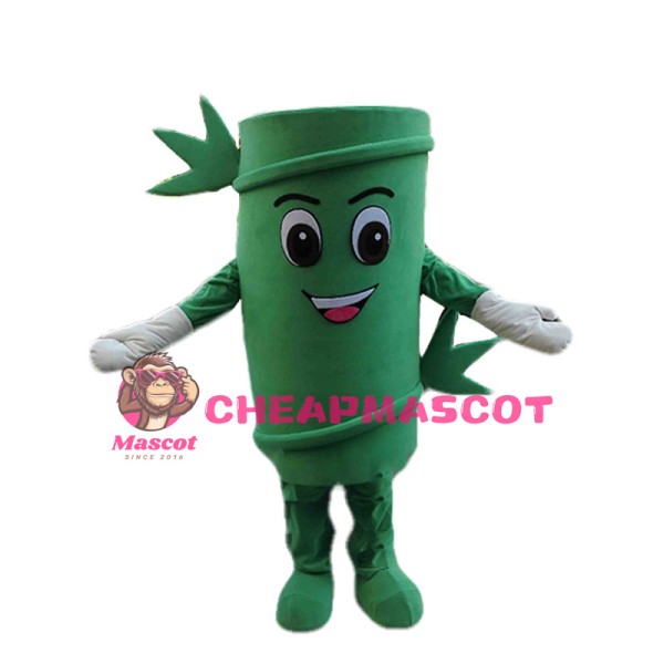 Adult Cartoon Green Bamboo Mascot Costume 