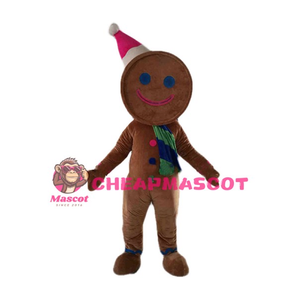 Happy Christmas Gingerbread Man Mascot Costume