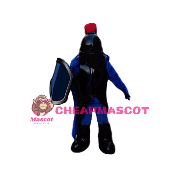 Black & Blue Knight Mascot Costume 
