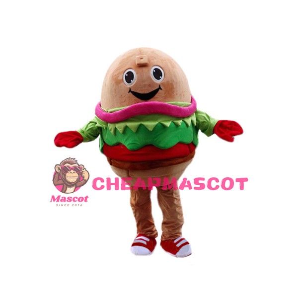Huge Cartoon Salmon Burger Mascot Costume 