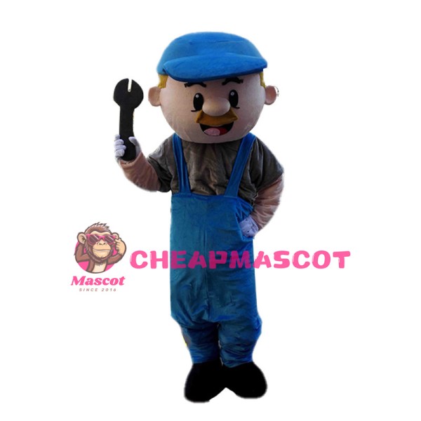 Cheerful Repairman Mascot Costume 
