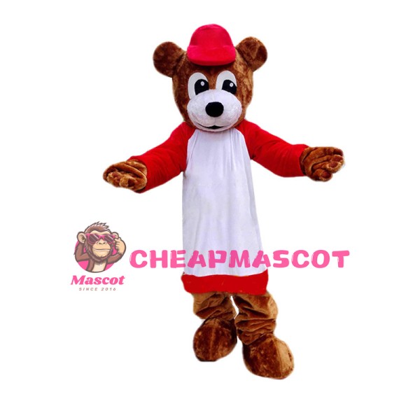 Sports School Brown Bear Mascot Costume 