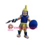 Shouting Blue & Yellow Spartan Warrior Mascot Costume 