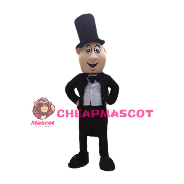 Optimistic Gentleman Mascot Costume 