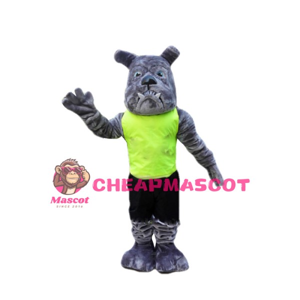 Power Gray Bulldog Mascot Costume