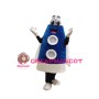 Adult Cartoon Blue Rocket Mascot Costume 