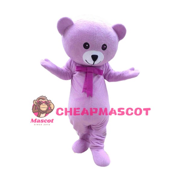 Big Purple Teddy Bear Mascot Costume For Birthday Party