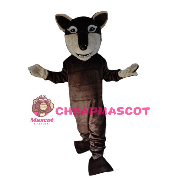 Kind Brown Wolf Mascot Costume