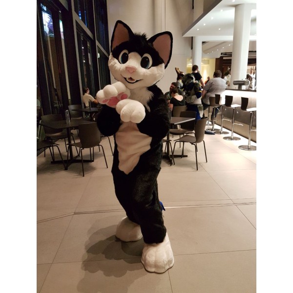 Lovely Black White Cat Mascot Costume