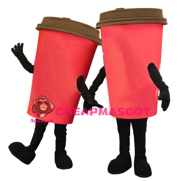 Red Coffee Cup Mascot Costume