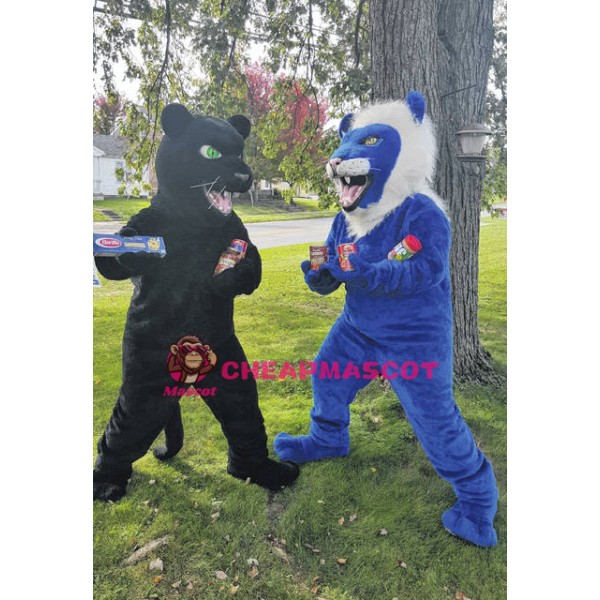 Blue Lion Mascot Costume