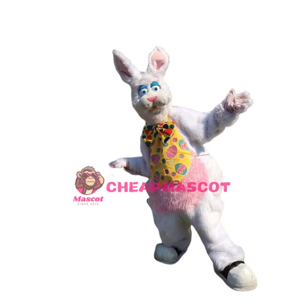 Super Cute White Easter Bunny Mascot Costume