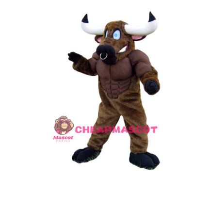 Power Muscular Buffalo Mascot Costume