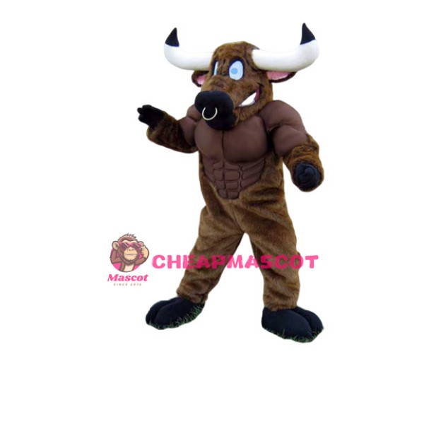 Power Muscular Buffalo Mascot Costume