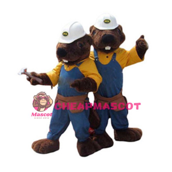 Worker Beaver Mascot Costume
