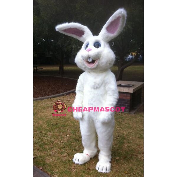 All White Bunny Mascot Costume