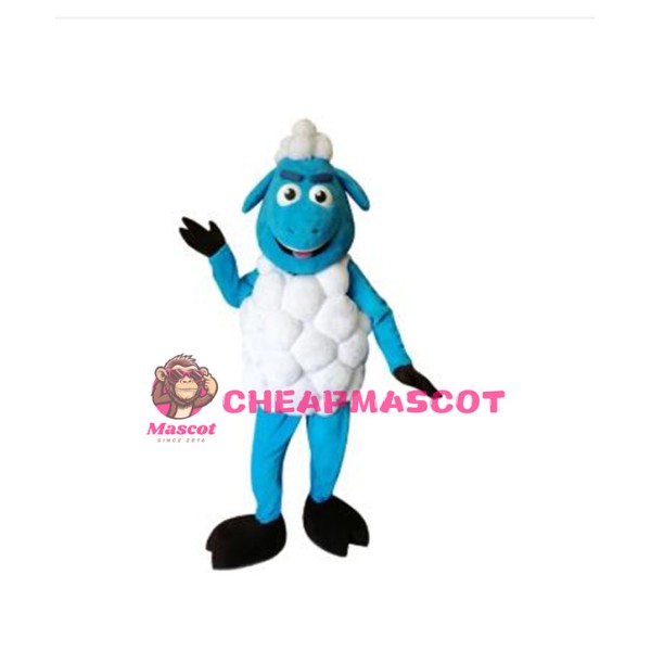 Blue Sheep Mascot Costume
