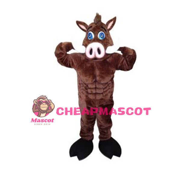 Muscular Warthog Mascot Costume