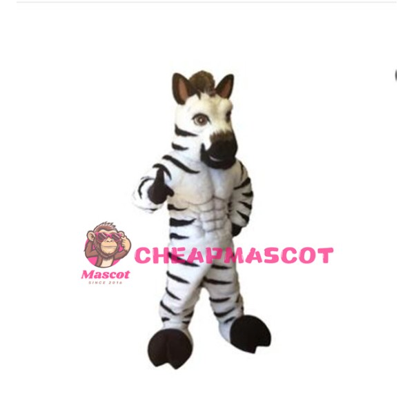 Power Muscular Zebra Mascot Costume