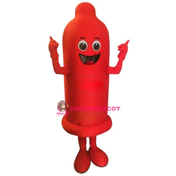 Red Condom Mascot Costume