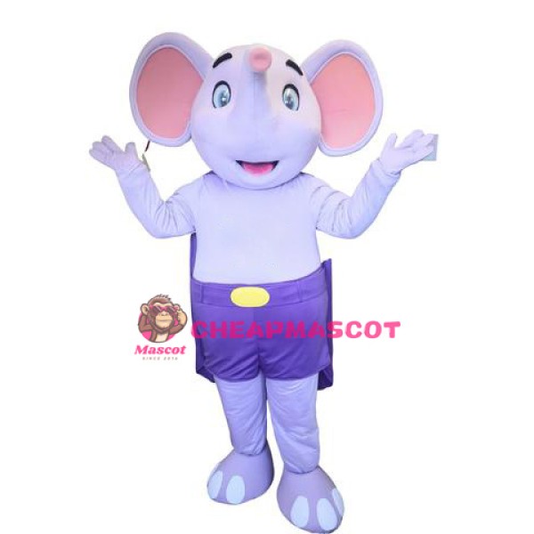 Super Cute Purple Elephant Mascot Costume