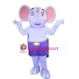 Super Cute Purple Elephant Mascot Costume