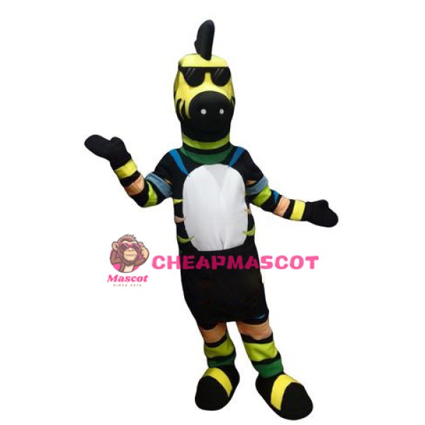 Colorful Zebra Mascot Costume