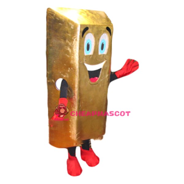 Gold Bar Mascot Costume