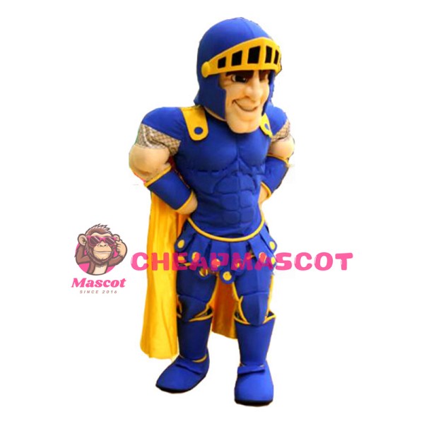 Blue Knight Mascot Costume