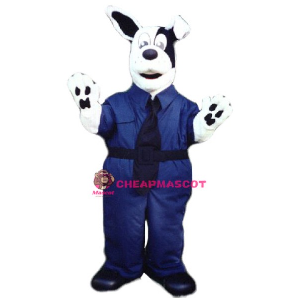 White & Black Dog Mascot Costume