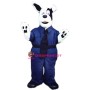 White & Black Dog Mascot Costume