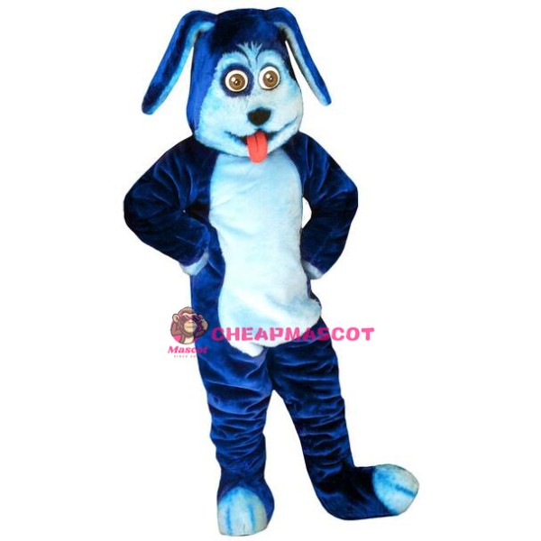 Super Cute Blue Dog Mascot Costume