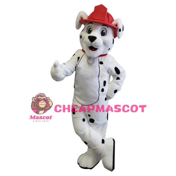 Super Cute White Fire Dog Mascot Costume