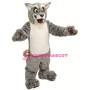 Friendly Grey Wolf Mascot Costume