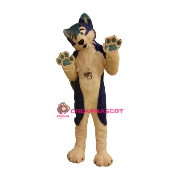 Bule & White Husky Dog Mascot Costume