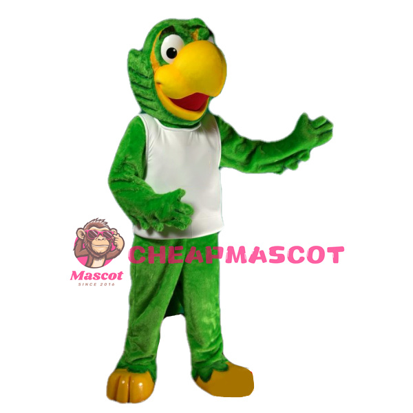 All Green Parrot Mascot Costume