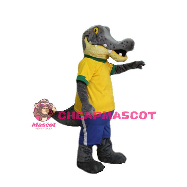 Gray & Yellow Crocodile Mascot Costume