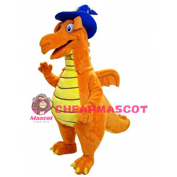 Orange Dinosaur Mascot Costume