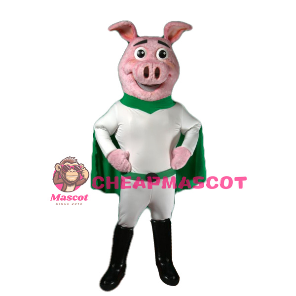 Super Power Pig Mascot Costume
