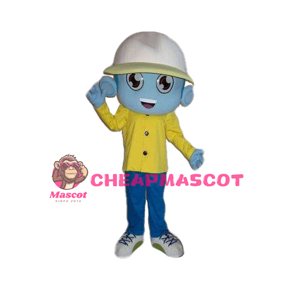 Blue Alien Boy Mascot Costume