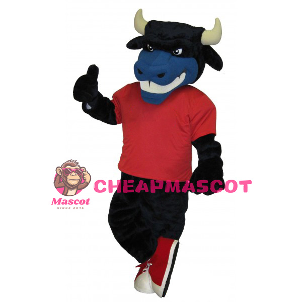 Sport Blue & Black Bull Mascot Costume