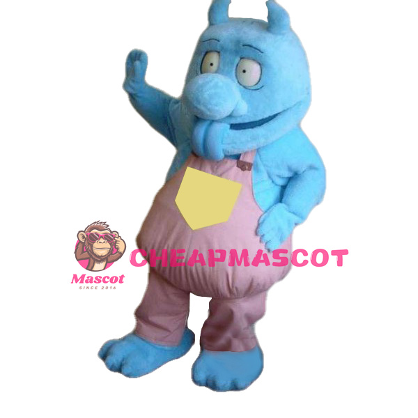 Cute Blue Monster Mascot Costume