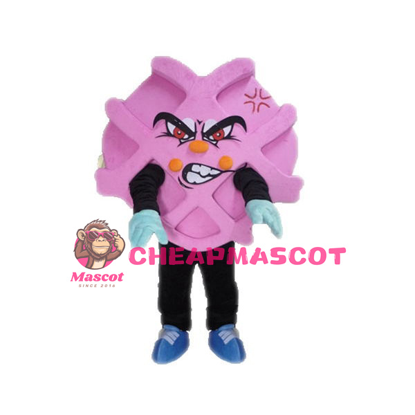 Pink Waffle Mascot Costume
