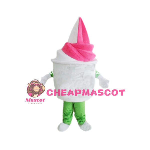 Vanilla Strawberry Ice Cream Mascot Costume
