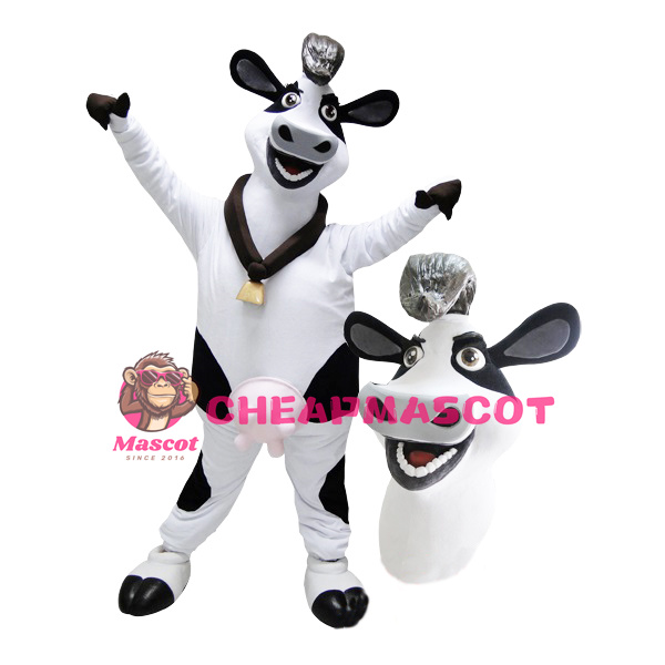 Black & White Cow Mascot Costume