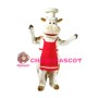 Chef White Cow Mascot Costume
