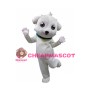 White & Grey Dog Mascot Costume