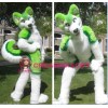 Lovely Green & White Husky Dog Mascot Costume