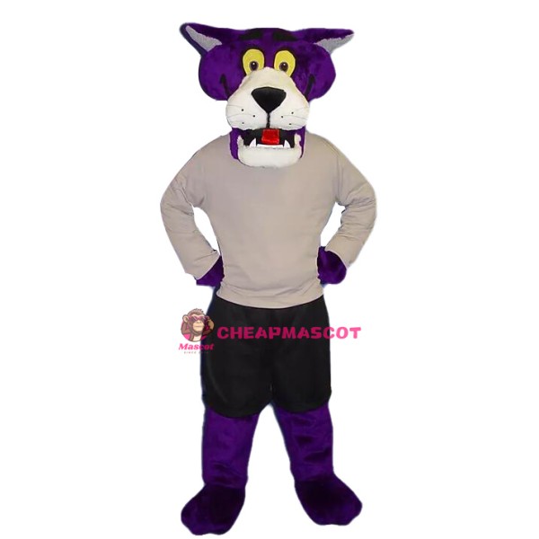 Purple Panther Mascot Costume