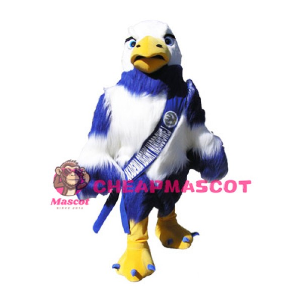 College Blue & White Eagle Mascot Costume